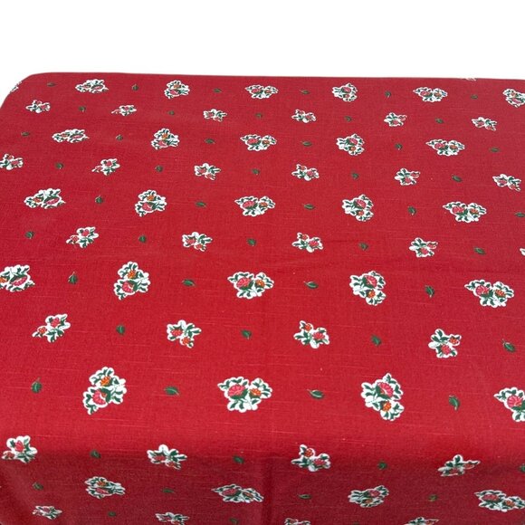 Jennifer Moore French Country Tablecloth Red Floral Print Cotton Blend 62x100" - Picture 5 of 11